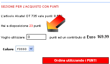 acquista utilizzando i punti